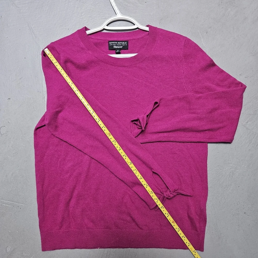Banana Republic Women's Royal Pink SzM Cashmere & Merino blend Knit Sweater Top - Picture 11 of 13